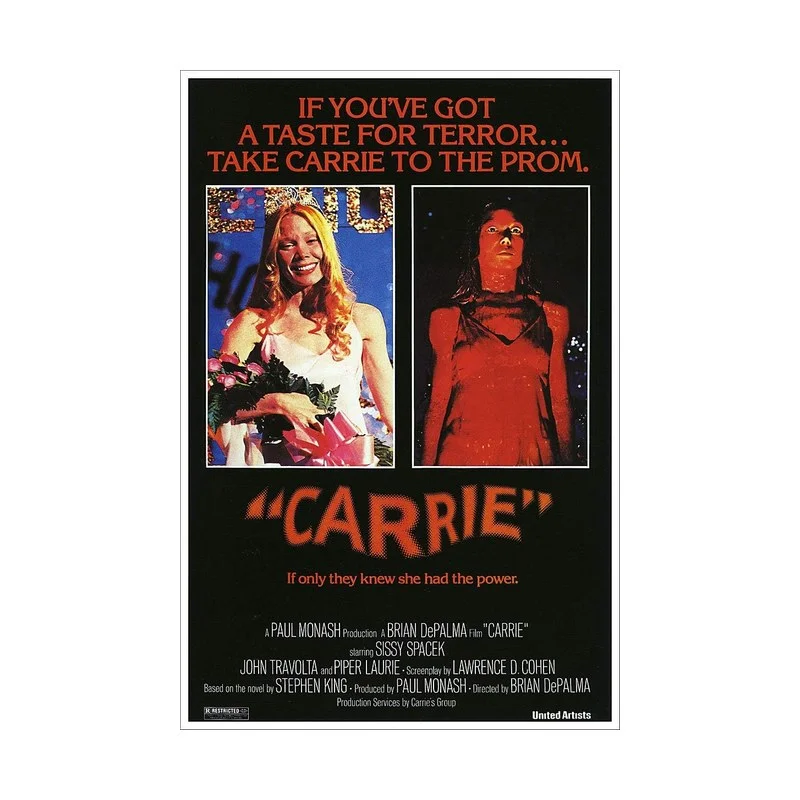 Vintage 1976 Carrie poster with Sissy Spacek