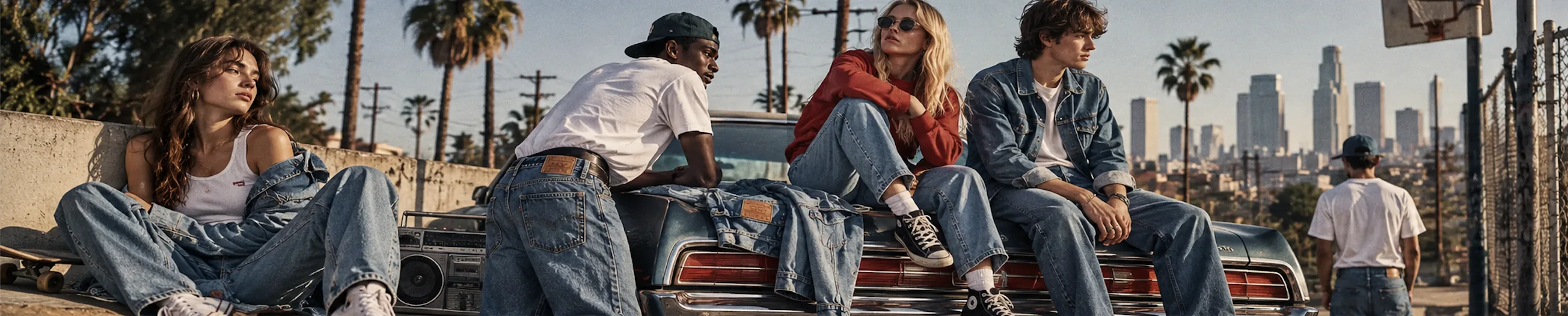 Levi's denim in a 90s city look