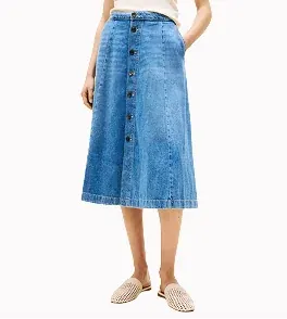 Юбка Medium Wash High-Rise Flared Denim Skirt